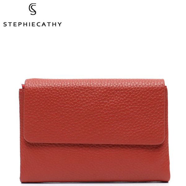 

wallets sc brand genuine leather women trifold short wallet card holders simple design soft cowhide multi pockets coin purse money bags g230, Red;black