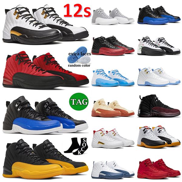 

jumpman 12 basketball shoes men women 12s trainers royalty flu game hyper royal university gold blue stealth floral fiba gym red a ma manier, White;red