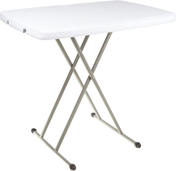 

aedilys 30 inch adjustable plastic folding tv tray laptable white
