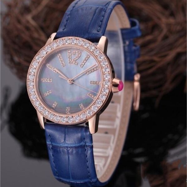

the latest women's elegant 33mm luxury quartz movement 316 pure steel case multi-color optional strap temperament goddess must-have wat, Slivery;golden