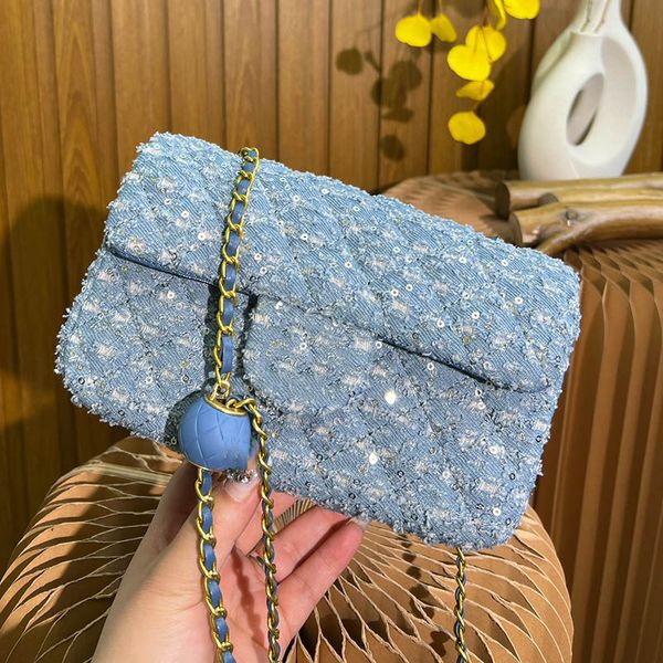

women tweed golden ball classic shoulder bag adjustable chain diamond lattice quilted crossbody designer bags luxury handbags trend wallet c