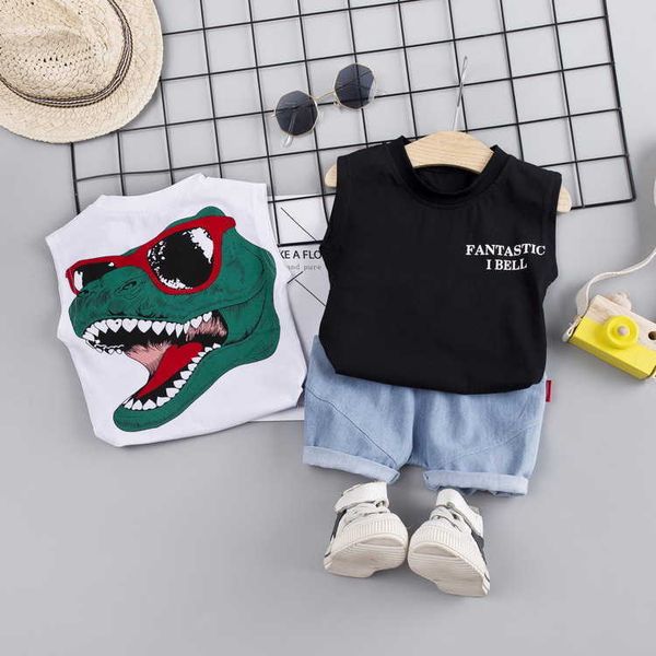

clothing sets summer toddler boy clothes children clothing sets baby boys girls sleeveless tshirt shorts suit kids pants outfits w230210, White