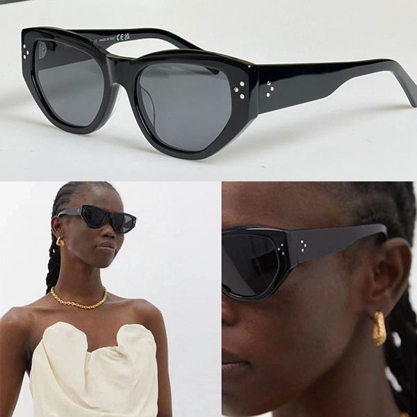 

bold story cat-eye acetate sunglasses for women retro classic oval french high street glasses 40219 hip hop designer men three-point pattern, White;black