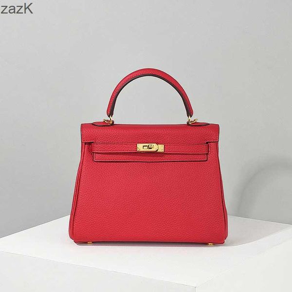 

bags designer handbags shoulder messenger bag women's portable kellies 2023 herm es leather lychee cow 0kst