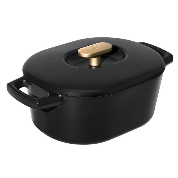 

beautiful 6qt enamel dutch oven, black sesame by drew barrymore