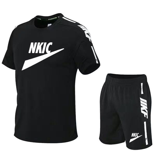 

2023 summer tracksuits men's fashion brand sportswear jogging t-shirt suit street beach shorts t-shirt sports ball suit casual suit men, Gray