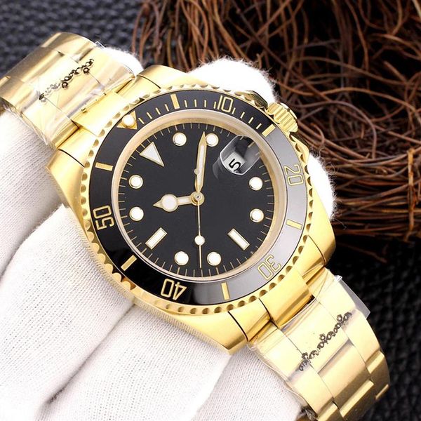 

classic mens watch 40mm automatic mechanical watches stainless steel men wristwatches fashion wristwatch business montre de luxe l244p, Slivery;brown