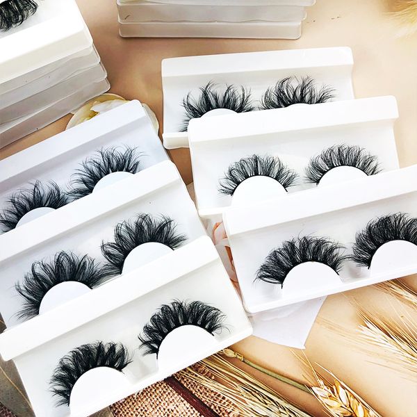 

30/40/50 pairs crisscross natural mink lashes extension supplies wholesale fluffy fake eyelashes boxes packaging make up