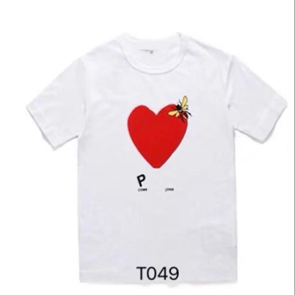 

play fashion mens play cdg t shirt designer red heart shirt casual women commes des shirts badge quanlity tshirts cotton embroidery short sl, White;black