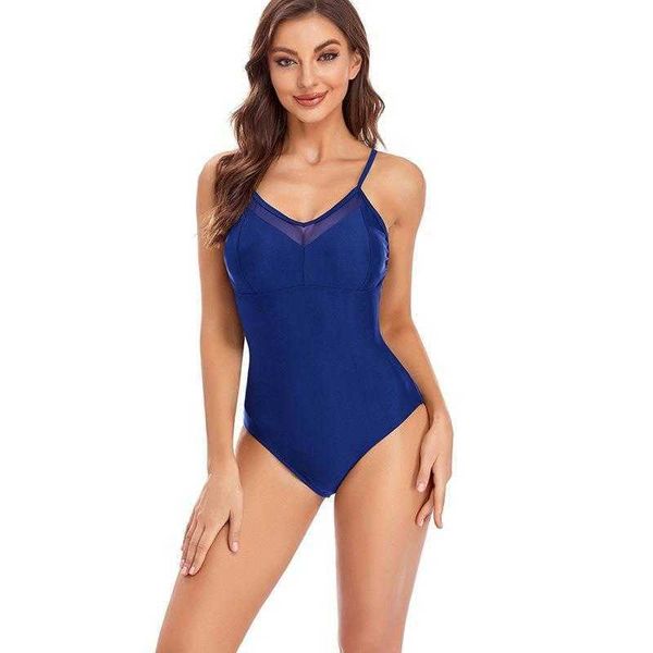 

solid color one piece bikini mesh push up sling open back swimsuit women, White;black