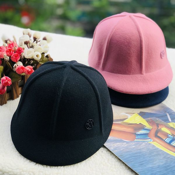 

cloches style spring autumn season woollen baseball caps men women  letter strip shape fashion sunblock visor hats equestrian cap 230211, Blue;gray
