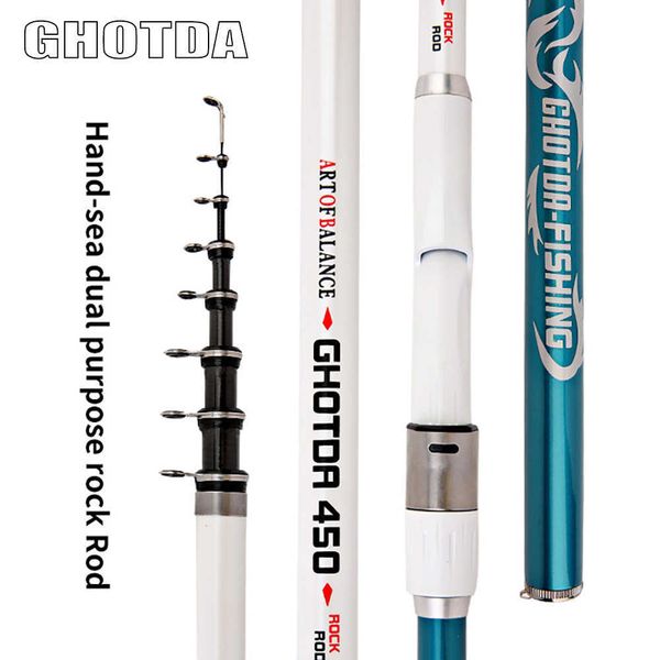

boat fishing rods ga carbon rock fishing rod 36m 45m 54m 63m hard telescopic pole freshwater fishing tackle j230211