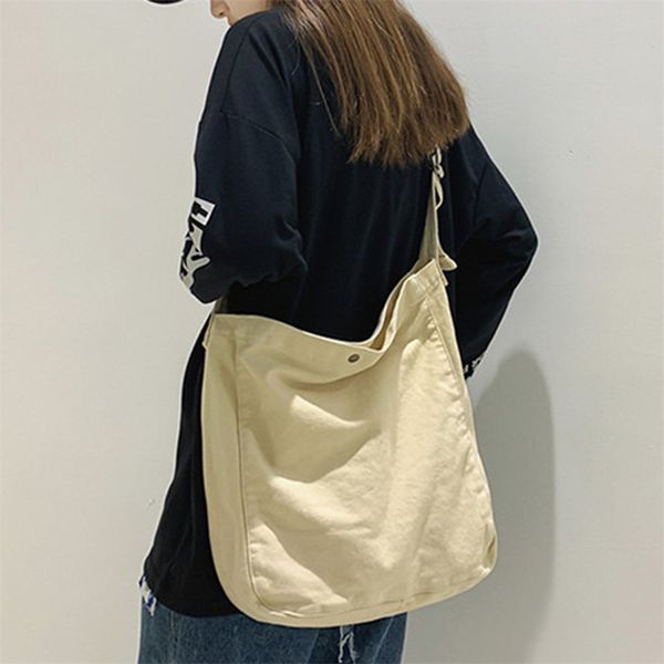 

evening bags 2023 canvas solid shoulder crossbody packages south korea casual messenger for student girl 230210