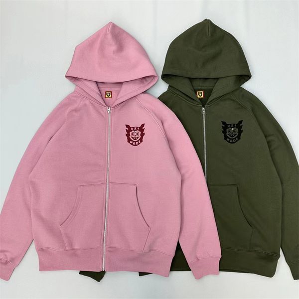 

cardigan cartoon vintage hoodie men's plus size hoodies women quality heavy fabric pullover hooded, Black;brown