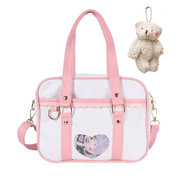 

evening bags kawaii japan style lolita girls jk bag pu leather students briefcase bookbag travel messenger shoulder 230210