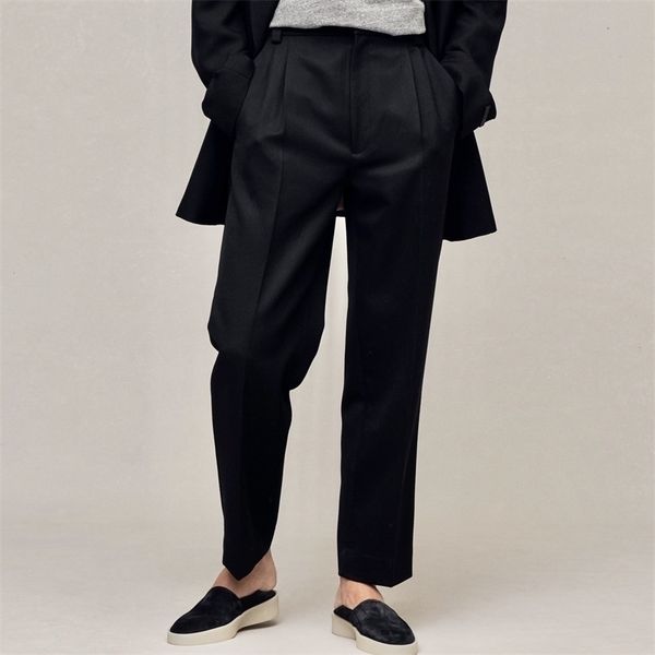 

men's pants 7th spring fall straight casual suit trousers 230210, Black
