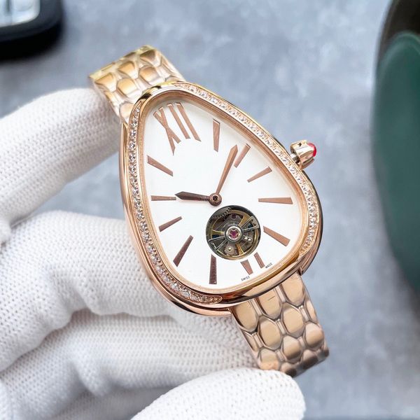 

diamond women's watch snake rose gold bracelet watch brand luxury designer watch the gift of ladies christmas valentine's day moth, Slivery;golden