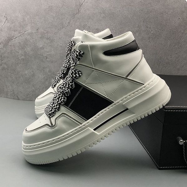 

british style dress wedding party shoes fashion light breathable non-slip vulcanize casual sneakers round toe air cushion business leisure w, Black