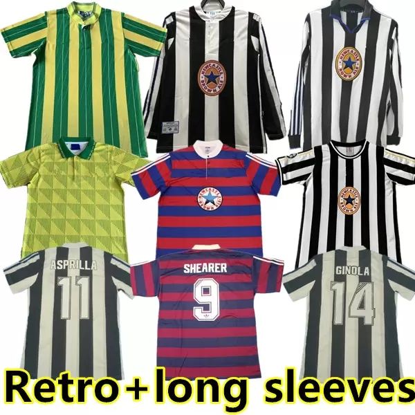 

95 96 97 newcastl e soccer jerseys 98 99 nufc shearer retro hamann asprilla pinas 1988 93 95 1997 05 06 2000 01 uniteds owen classic footbal, Black;yellow