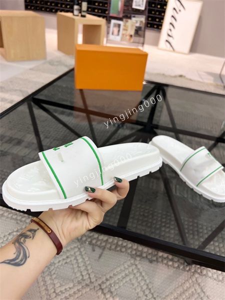 

men summer slippers designer sandals high-quality flat-bottomed loafers flip flop slide slideshow, Black
