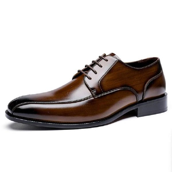 

2023 new men's quality cowhide leather shoes british business extra size 38-44 soft leather man split leather dress shoes d2a9, Black
