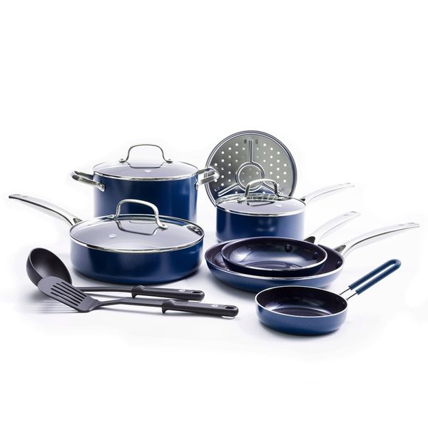

12-piece toxin-ceramic nonstick pots and pans cookware set dishwasher safe