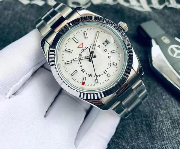 

with original box men's automatic mechanical watch 42mm full stainless steel watch watches ultra luminous sapphire water resistant 2023, Slivery;brown