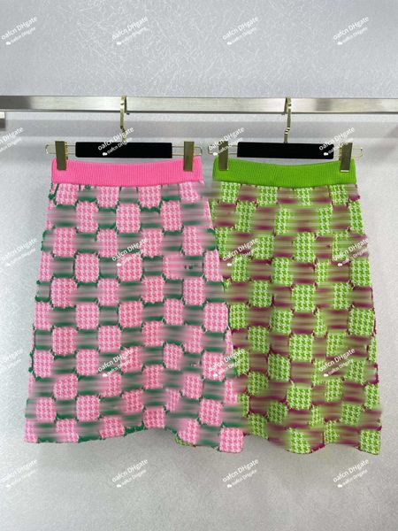 

5a designer printed skirt women's fashion jacquard knitted buttock skirt women's dress brand, Black