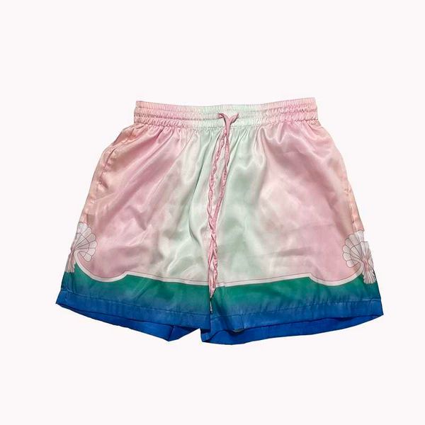 

men's pants casablanca shorts soft silk short pants couple haiian funny shorts, Black