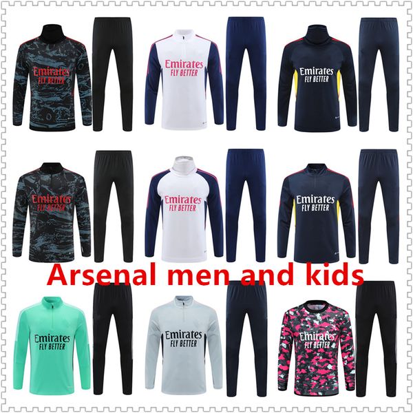 

22 23 arsen pink tracksuit men kids kit gunners training suit odegaard thomas tierney smith rowe 2022 2023, Gray