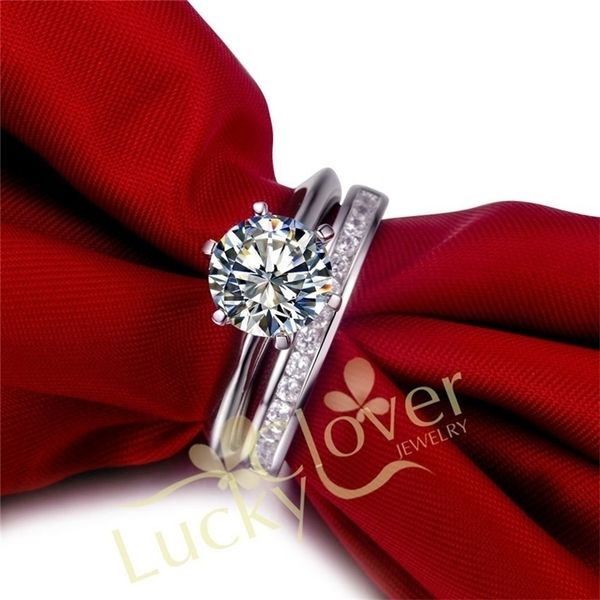 

solitaire ring trs02 wax setting 3 t nscd synthetic gem wedding ring bridal engagement for women with packing 230211, Golden;silver