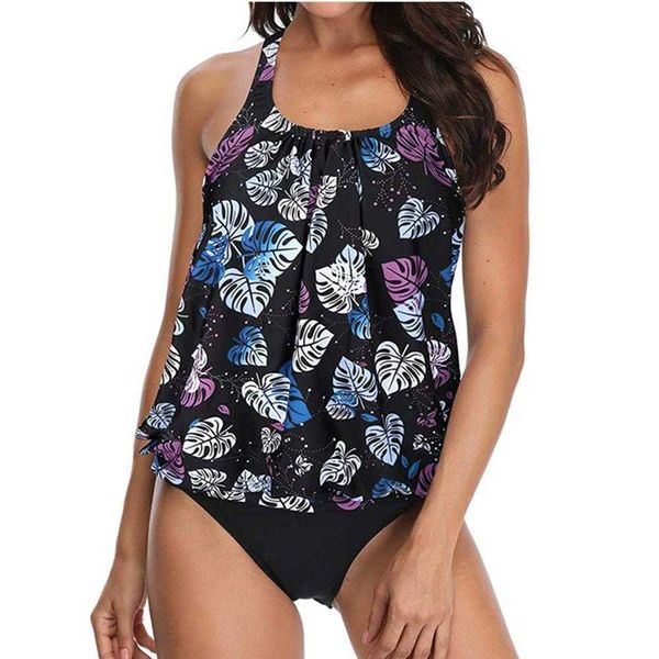 

split bikini slim strap digital printing triangle low waist swimsuit, White;black