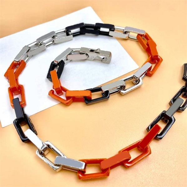 

hip hop jewelry luxury necklace designer cuban chains for men popular fashion simple young people women designer jewelry split joint link ch, Silver