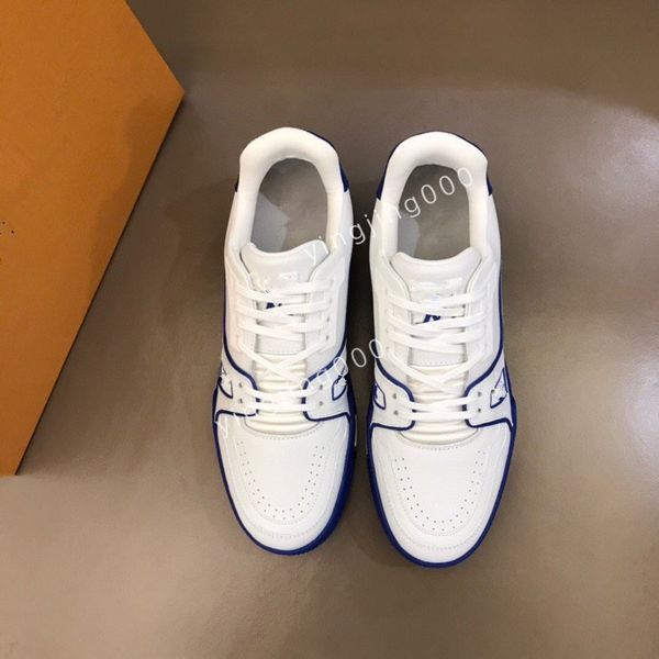 

designer calfskin casual shoes sneakers leather trainers fashion shoes leisure shoe platform lace-u mens sneaker size38-44, Black