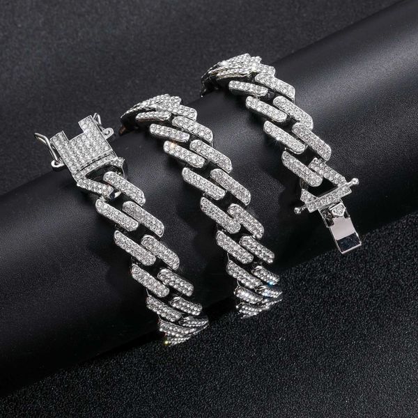 

full 14mm cuban chain nightclub rock punk men's necklace, Silver