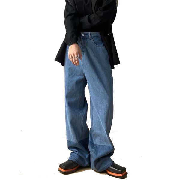 

men's jeans 2023 sale male fashion hip hop vintage trend men streetwear loose casual wide leg straight denim pants trousers 230210, Blue