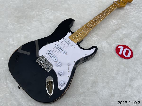 

in stocking electric guitar can ship out at onceno10 electric guitar with alder body black with sss pickups black paint heavy relic work on