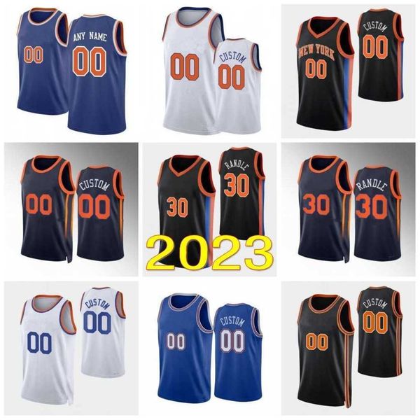

custom 2023 new basketball jerseys 30 julius 13 evan randle fournier 4 derrick 9 rj rose barrett 1 obi in 11 josh hart 6 quentin grimes 5 qu, Black;red