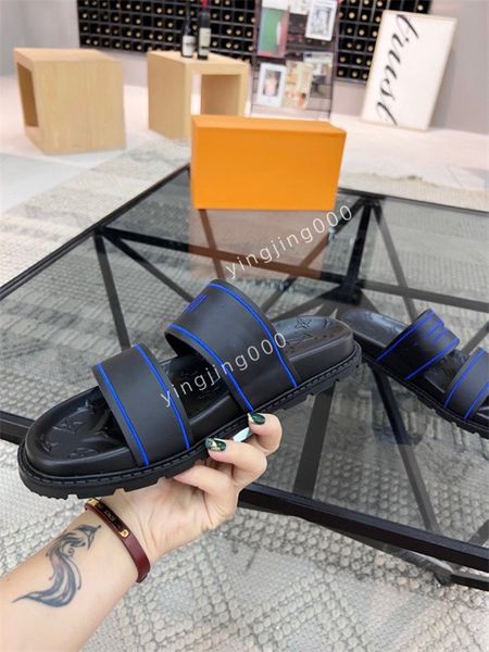 

2023 sandals designer men sandals real calf leather mens slides quilted platform summer grandad luxury sandal beach circular size38-45, Black