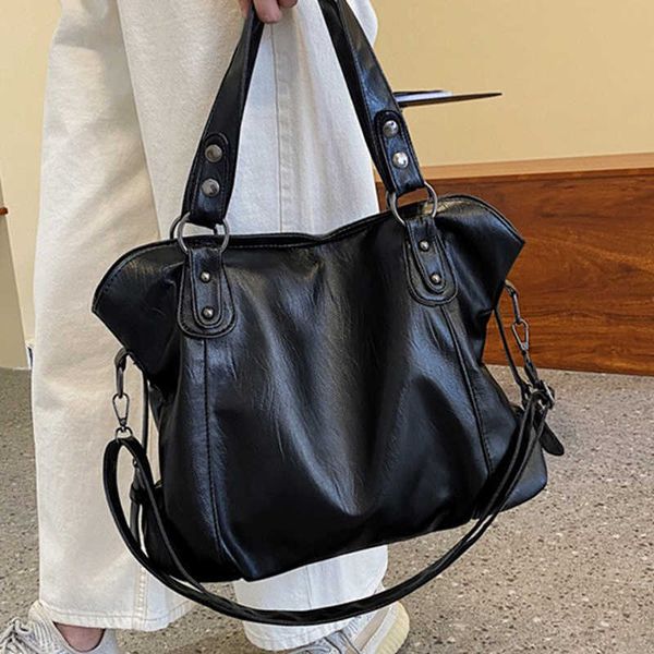 

shoulder bags big black shoulder bags for women large capacity shopper bag solid color zipper leather crossbody bag lady travel tote handbag