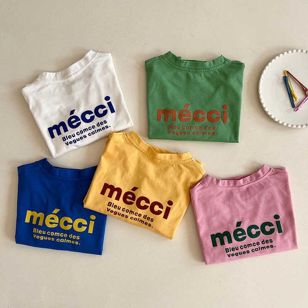 

t-shirts 2023 spring new children long sleeve t shirts fashion girls casual t shirts letter print for baby boys cotton tee clothes t230209, Blue