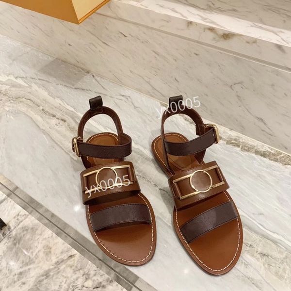 

women calfskin leather slingback platform sandal summer beach shoes diamond buckle ankle strap flats chunky sports shoe, Black