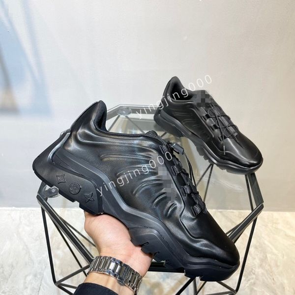 

2023 casual boots shoes travel leather elastic sneaker fashion flat designer running trainers man shoe platform men gym sneaker, Black