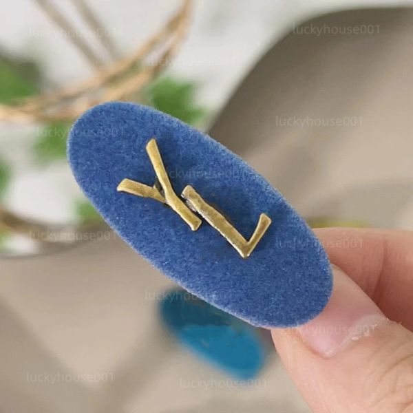 

female jewellery multi-color letter hair clip velvet elegant fashion splicing temperament hair hoop edge clip luxury gift girl hair clips w, Golden;silver