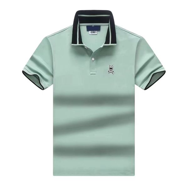 

2023 summer new men's skull rabbit polo shirt short sleeve cartoon embroidery collar solid color fashion brand simple hc1m, White;black