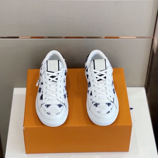 

2023 designer calfskin casual shoes sneakers leather trainers fashion stylist shoes leisure shoe platform lace-up sneaker, Black