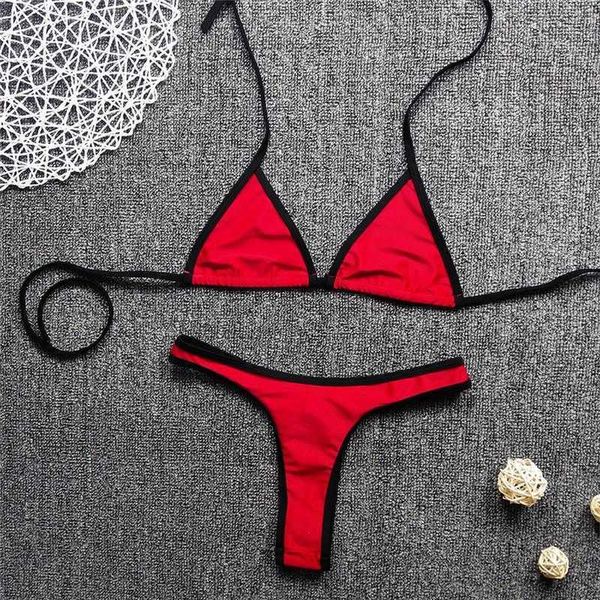

bikini backless small fresh multi color split swimsuit female, White;black