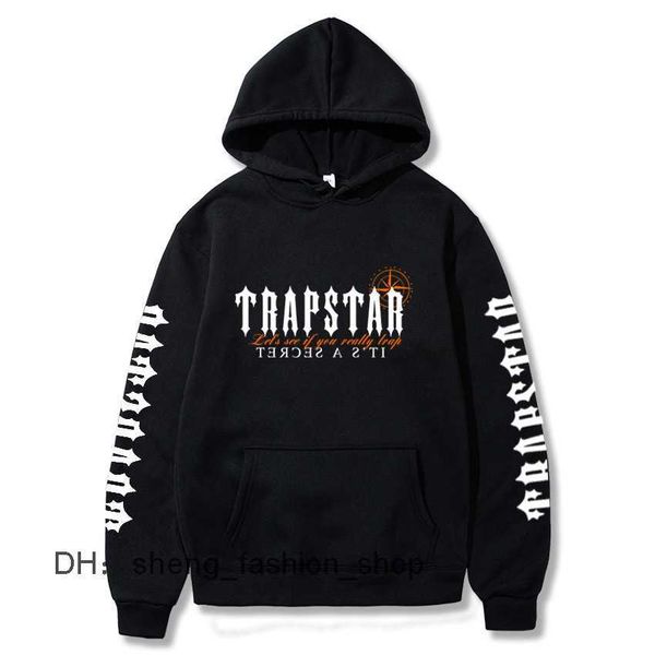 

2023 mens womens fashion trapstar hoodies casual sport style sweatshirts classic print hoodie stylish men warm hooded long sleeves sweatshir, Black