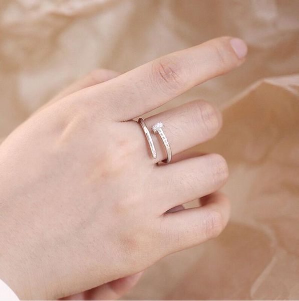 

2023 fashion designer gold letter band rings bague for women lady party wedding lovers gift engagement jewelry, Silver