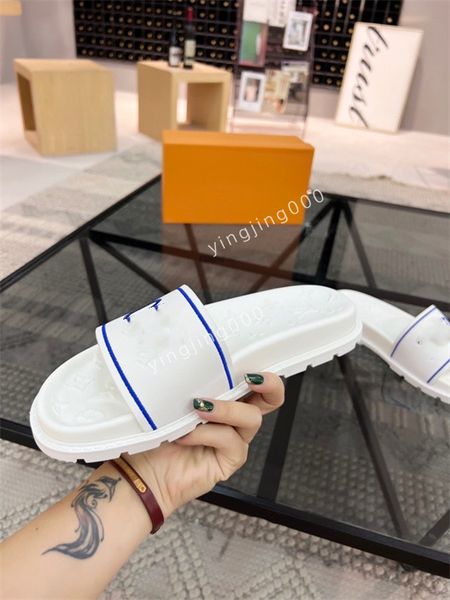 

2023 designer man leather slippers men sandals slide sandal platform slipper chunky shoes summer flip flops size38-45, Black